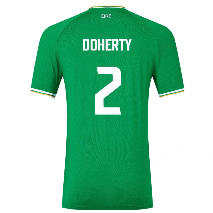 Men Football Ireland Matt Doherty #2 Green Home Jersey 24-26 T-Shirt