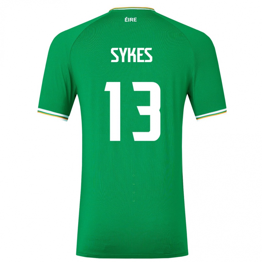 Men Football Ireland Mark Sykes #13 Green Home Jersey 24-26 T-Shirt