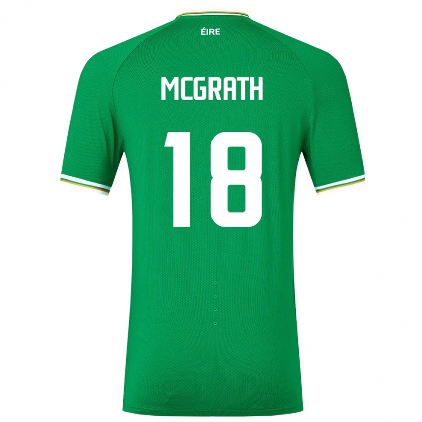 Men Football Ireland Jamie Mcgrath #18 Green Home Jersey 24-26 T-Shirt