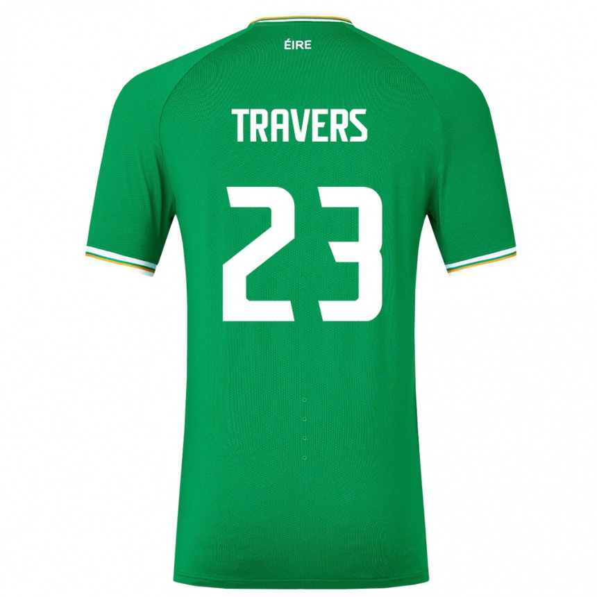 Men Football Ireland Mark Travers #23 Green Home Jersey 24-26 T-Shirt