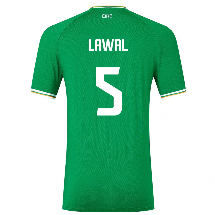 Men Football Ireland Bosun Lawal #5 Green Home Jersey 24-26 T-Shirt