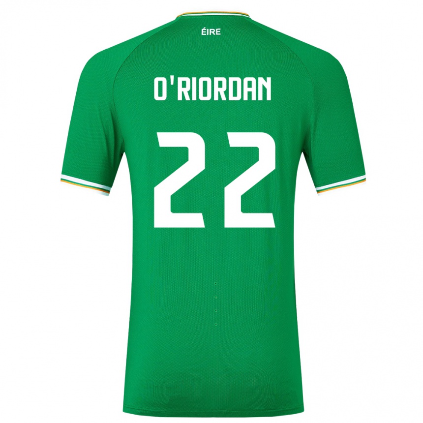 Men Football Ireland Connor O'riordan #22 Green Home Jersey 24-26 T-Shirt