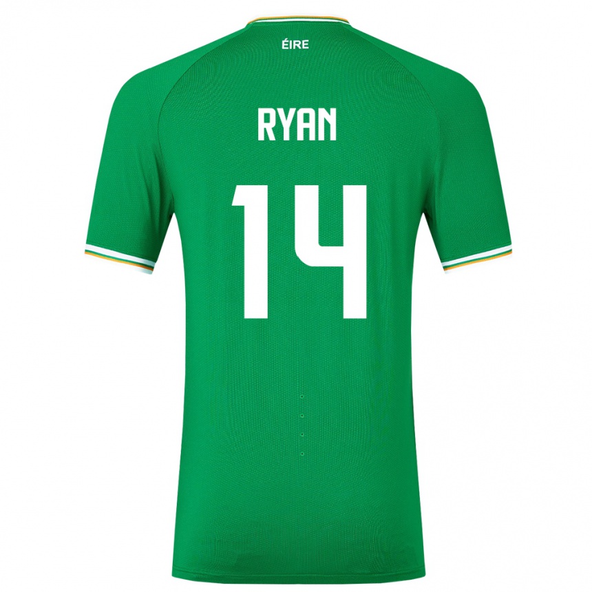 Men Football Ireland John Ryan #14 Green Home Jersey 24-26 T-Shirt