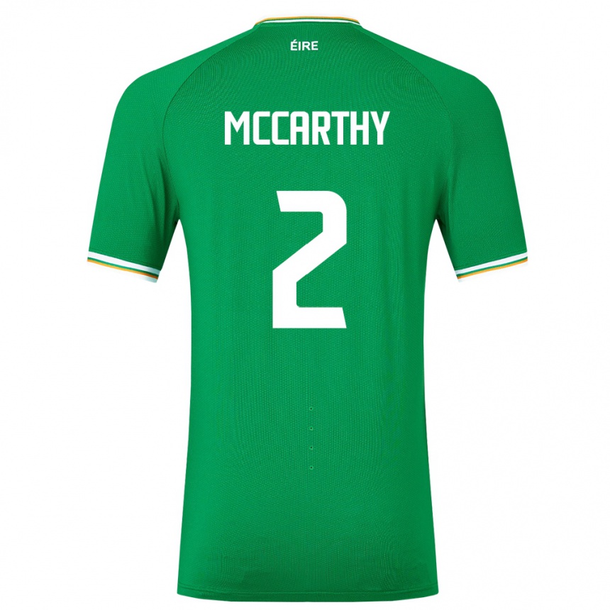 Men Football Ireland Savannah Mccarthy #2 Green Home Jersey 24-26 T-Shirt