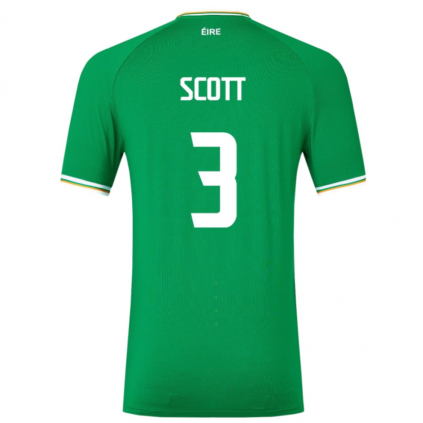 Men Football Ireland Harriet Scott #3 Green Home Jersey 24-26 T-Shirt