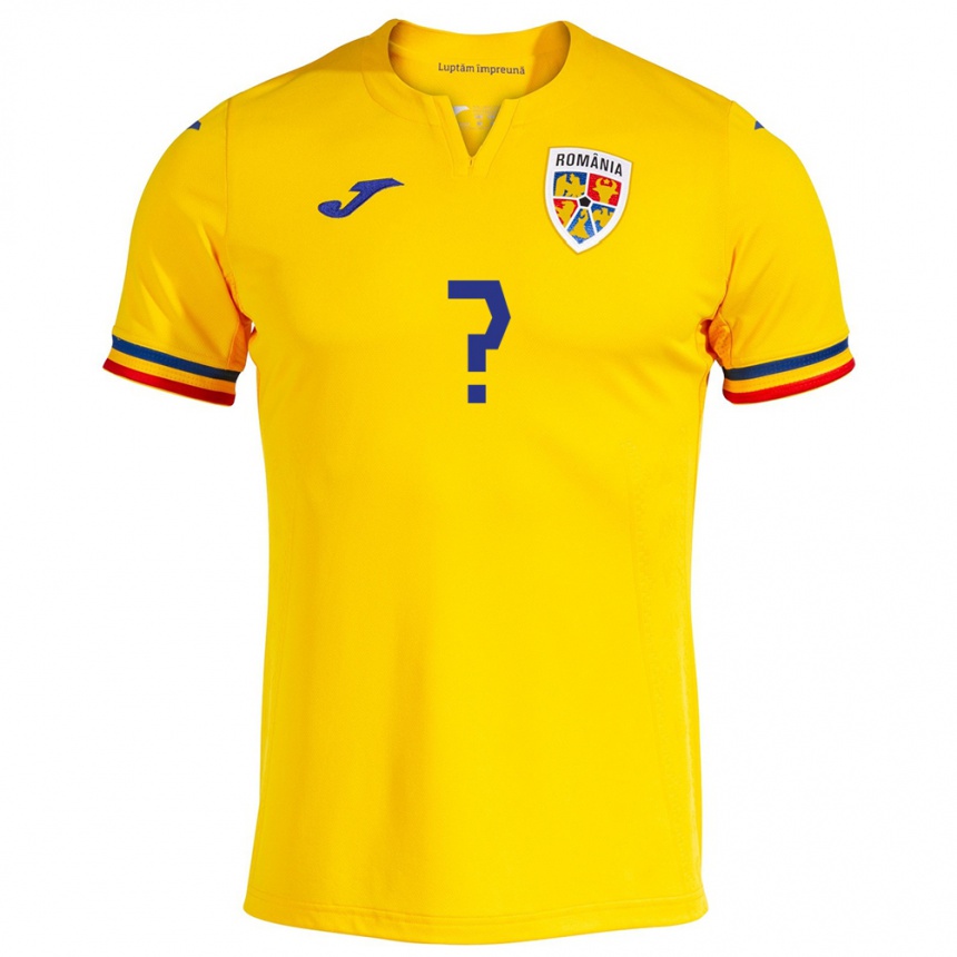 Men Football Romania Your Name #0 Yellow Home Jersey 24-26 T-Shirt