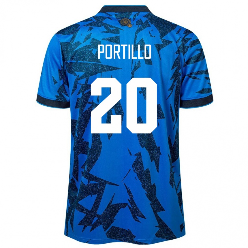 Men Football El Salvador Isaac Portillo #20 Blue Home Jersey 24-26 T-Shirt