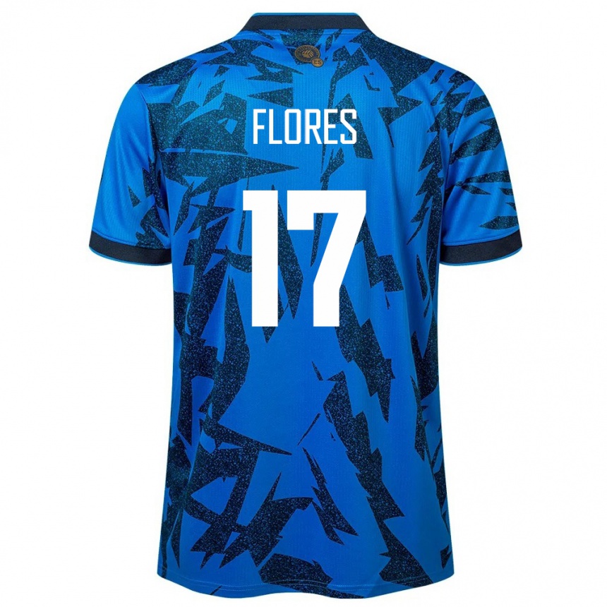 Men Football El Salvador Diego Flores #17 Blue Home Jersey 24-26 T-Shirt