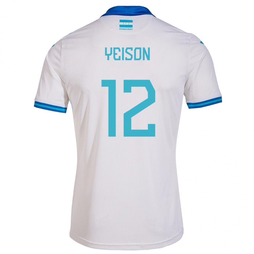 Men Football Honduras Yeison Mejía #12 White Home Jersey 24-26 T-Shirt