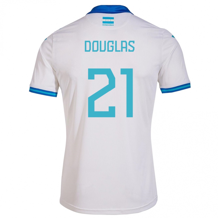 Men Football Honduras Douglas Martínez #21 White Home Jersey 24-26 T-Shirt