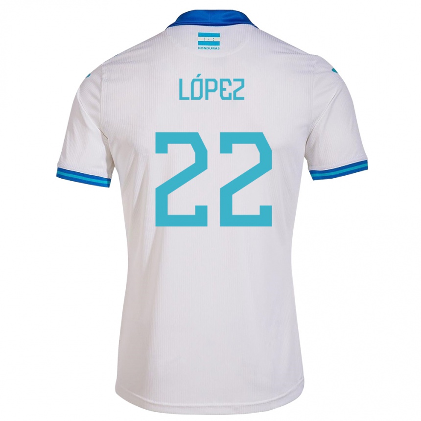 Men Football Honduras Luis López #22 White Home Jersey 24-26 T-Shirt