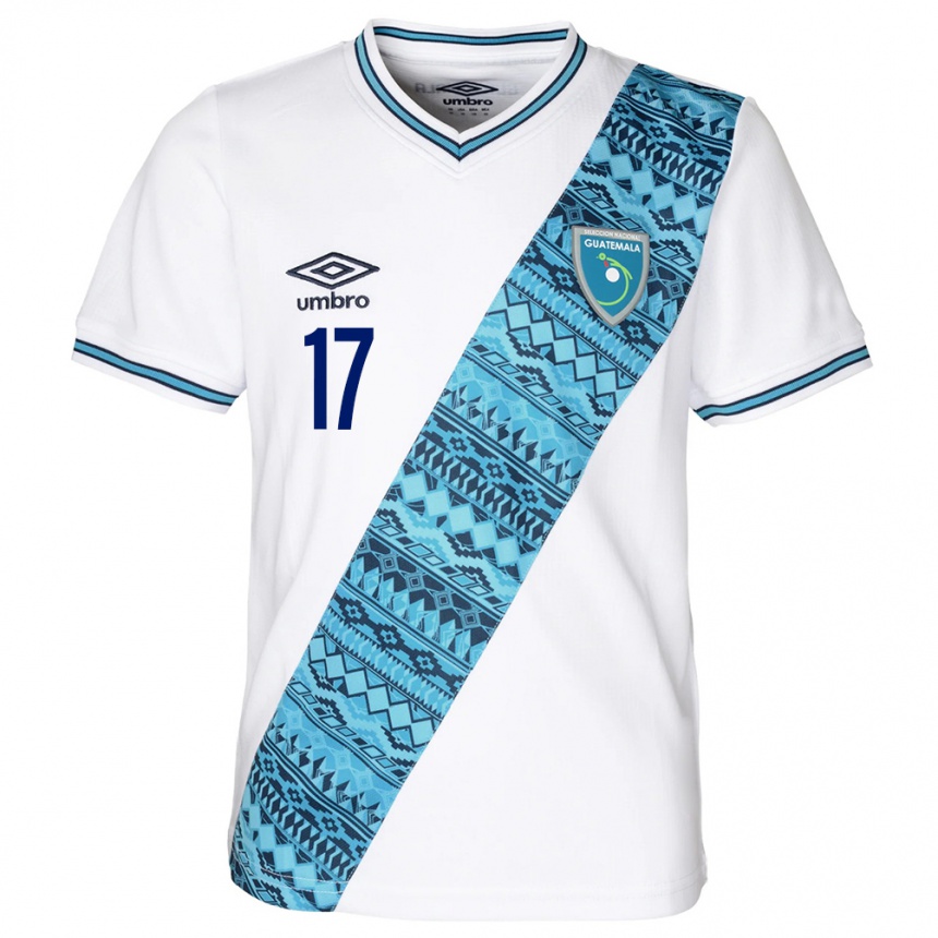 Men Football Guatemala Óscar Castellanos #17 White Home Jersey 24-26 T-Shirt