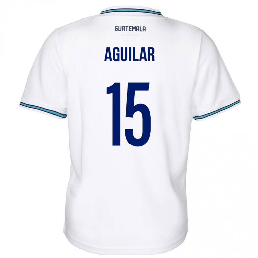 Men Football Guatemala Carlos Aguilar #15 White Home Jersey 24-26 T-Shirt