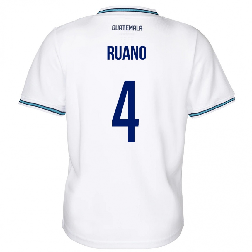 Men Football Guatemala Michelle Ruano #4 White Home Jersey 24-26 T-Shirt