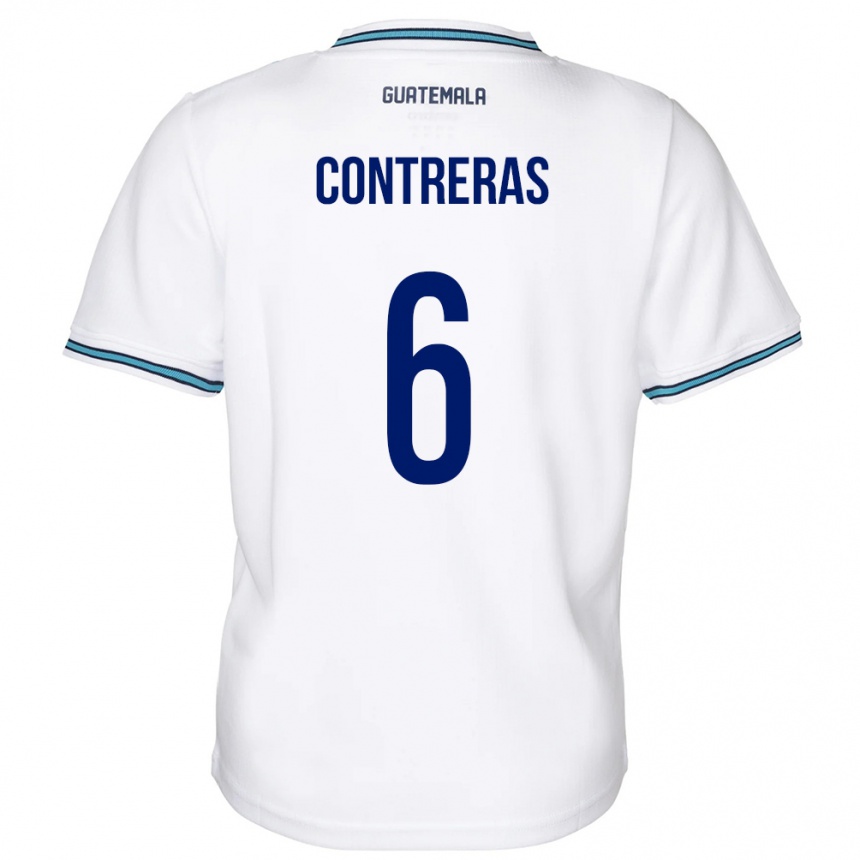 Men Football Guatemala María Contreras #6 White Home Jersey 24-26 T-Shirt