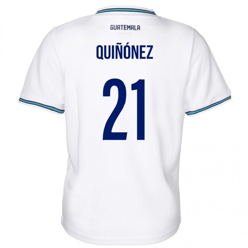 Men Football Guatemala Andrea Quiñónez #21 White Home Jersey 24-26 T-Shirt