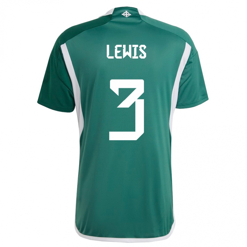 Men Football Northern Ireland Jamal Lewis #3 Green Home Jersey 24-26 T-Shirt