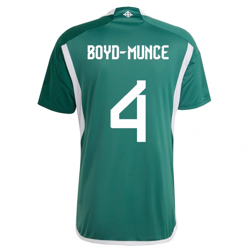 Men Football Northern Ireland Caolan Boyd-Munce #4 Green Home Jersey 24-26 T-Shirt