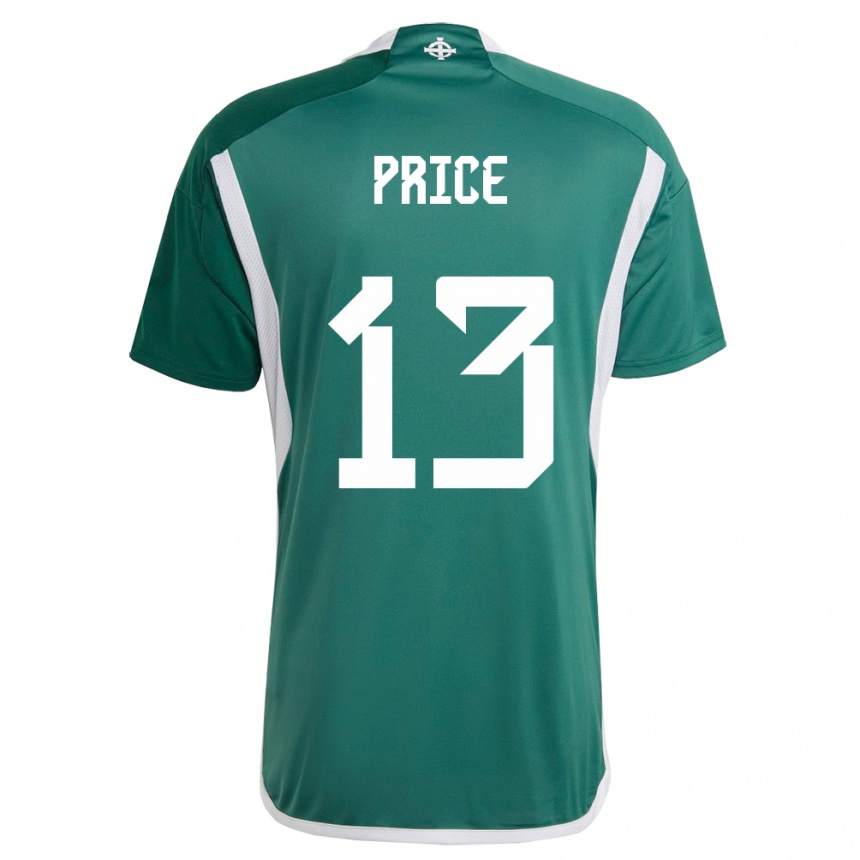 Men Football Northern Ireland Isaac Price #13 Green Home Jersey 24-26 T-Shirt