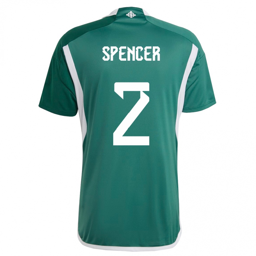 Men Football Northern Ireland Brodie Spencer #2 Green Home Jersey 24-26 T-Shirt