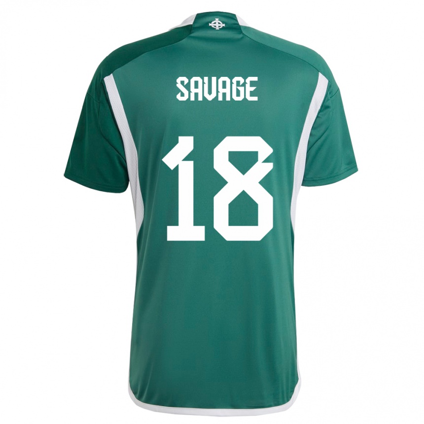 Men Football Northern Ireland Troy Savage #18 Green Home Jersey 24-26 T-Shirt