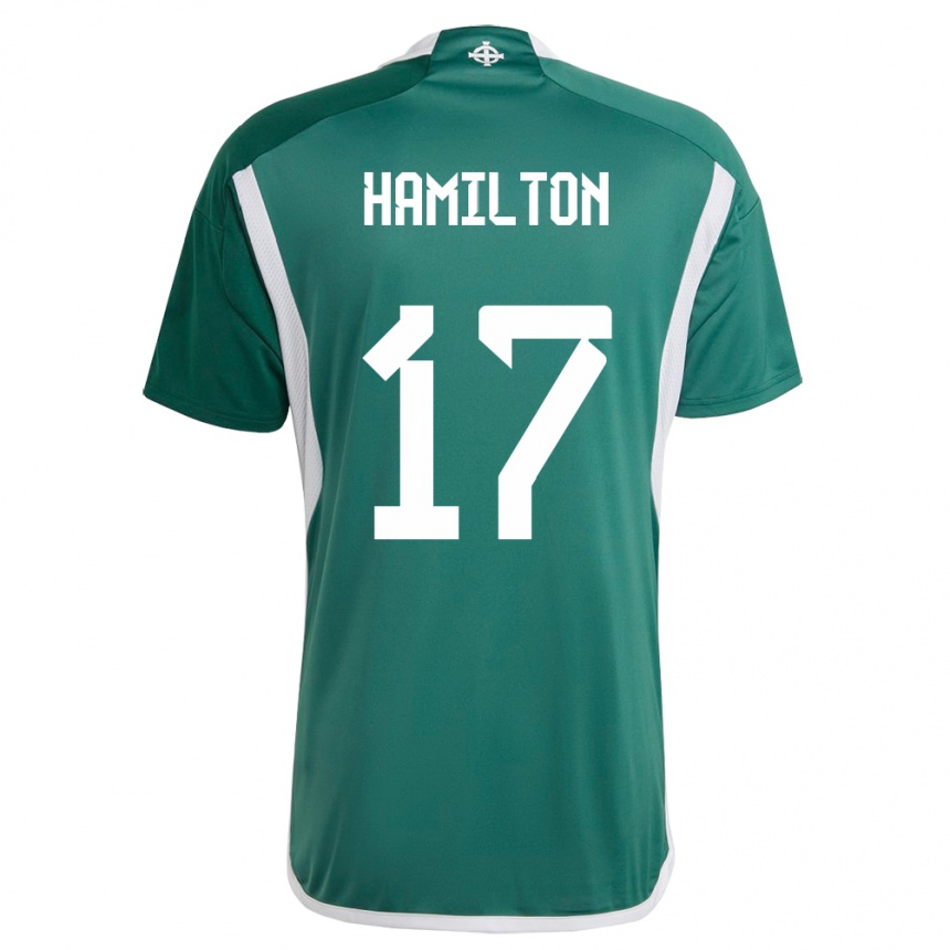 Men Football Northern Ireland Caragh Hamilton #17 Green Home Jersey 24-26 T-Shirt