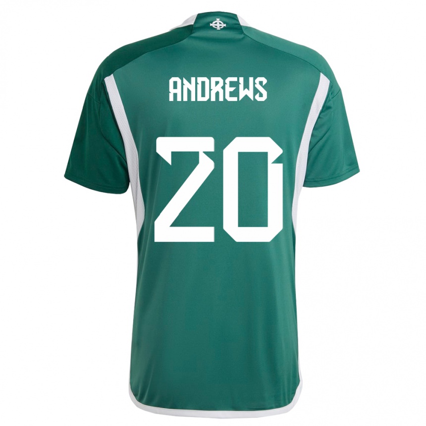 Men Football Northern Ireland Joely Andrews #20 Green Home Jersey 24-26 T-Shirt