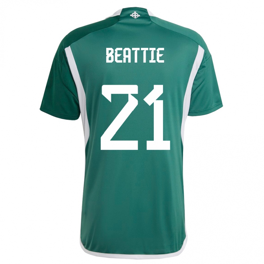 Men Football Northern Ireland Kerry Beattie #21 Green Home Jersey 24-26 T-Shirt