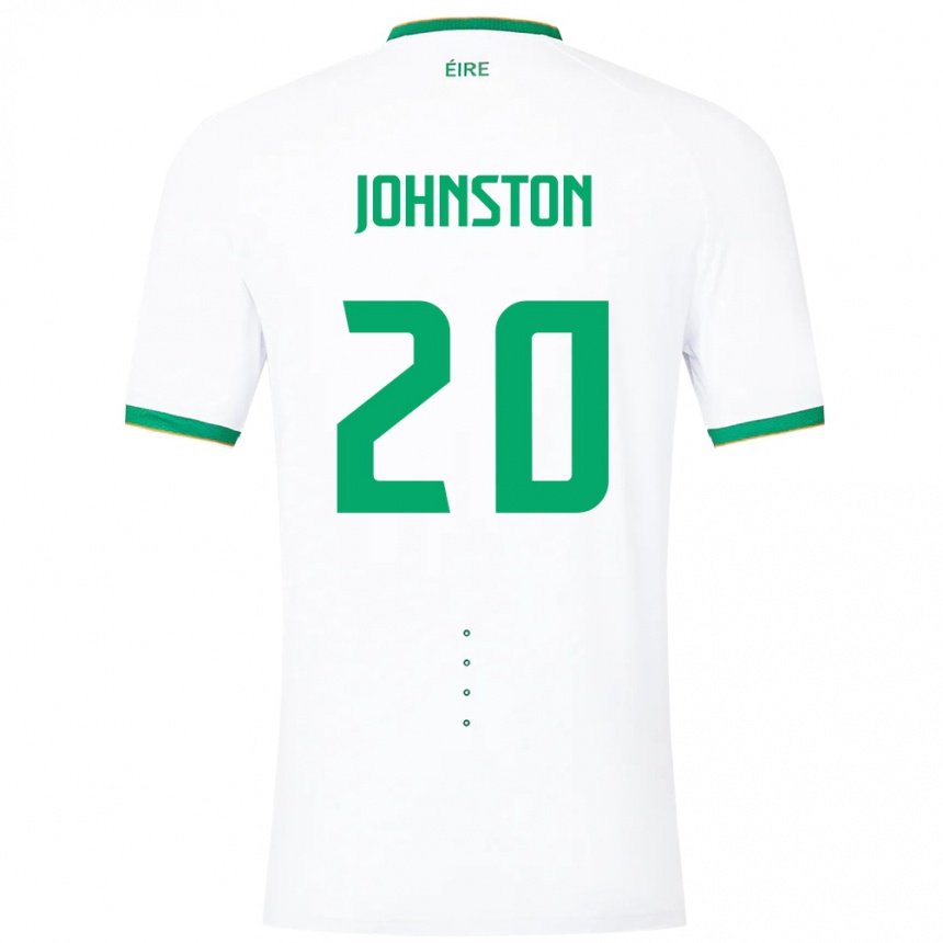 Men Football Ireland Mikey Johnston #20 White Away Jersey 24-26 T-Shirt
