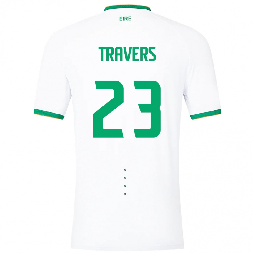 Men Football Ireland Mark Travers #23 White Away Jersey 24-26 T-Shirt