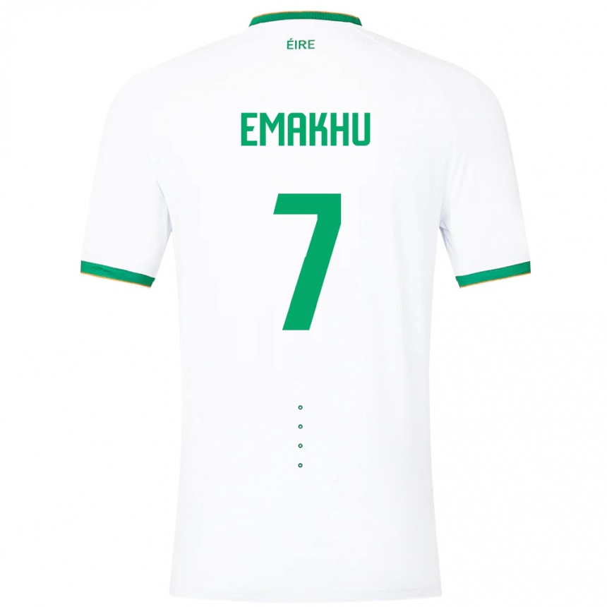 Men Football Ireland Aidomo Emakhu #7 White Away Jersey 24-26 T-Shirt