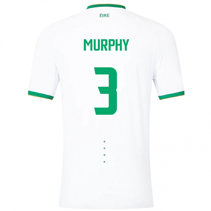 Men Football Ireland Alex Murphy #3 White Away Jersey 24-26 T-Shirt