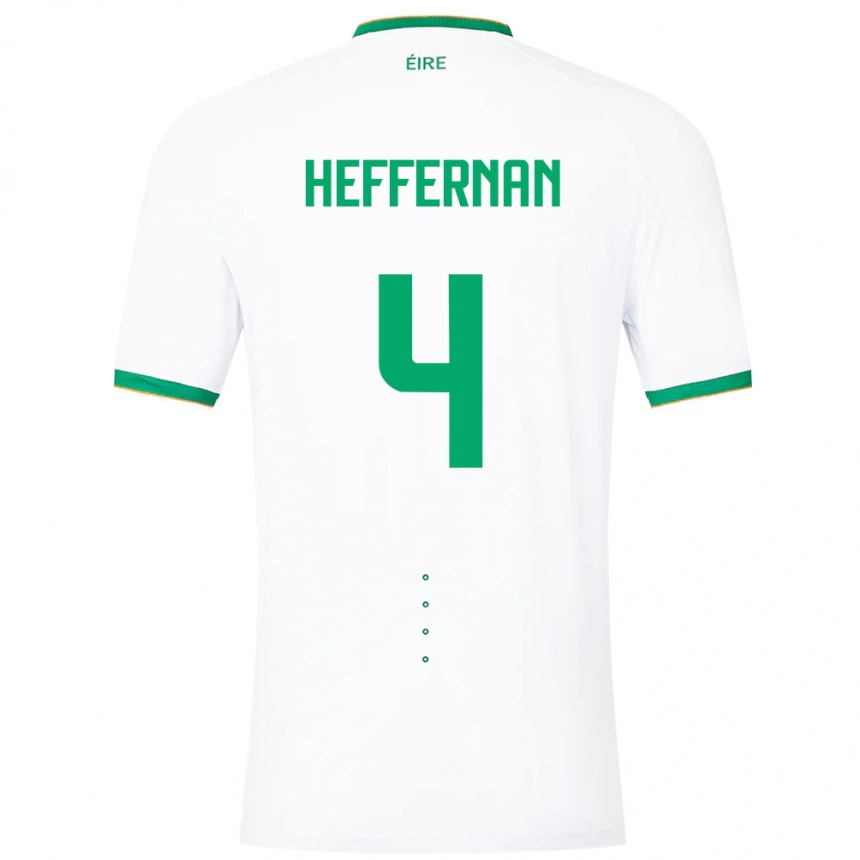 Men Football Ireland Cathal Heffernan #4 White Away Jersey 24-26 T-Shirt