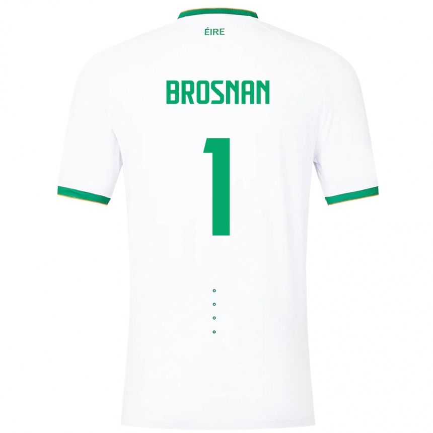 Men Football Ireland Courtney Brosnan #1 White Away Jersey 24-26 T-Shirt