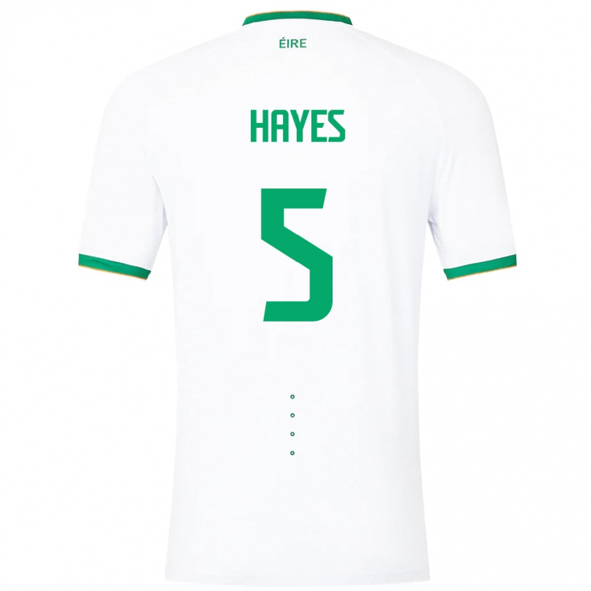 Men Football Ireland Caitlin Hayes #5 White Away Jersey 24-26 T-Shirt