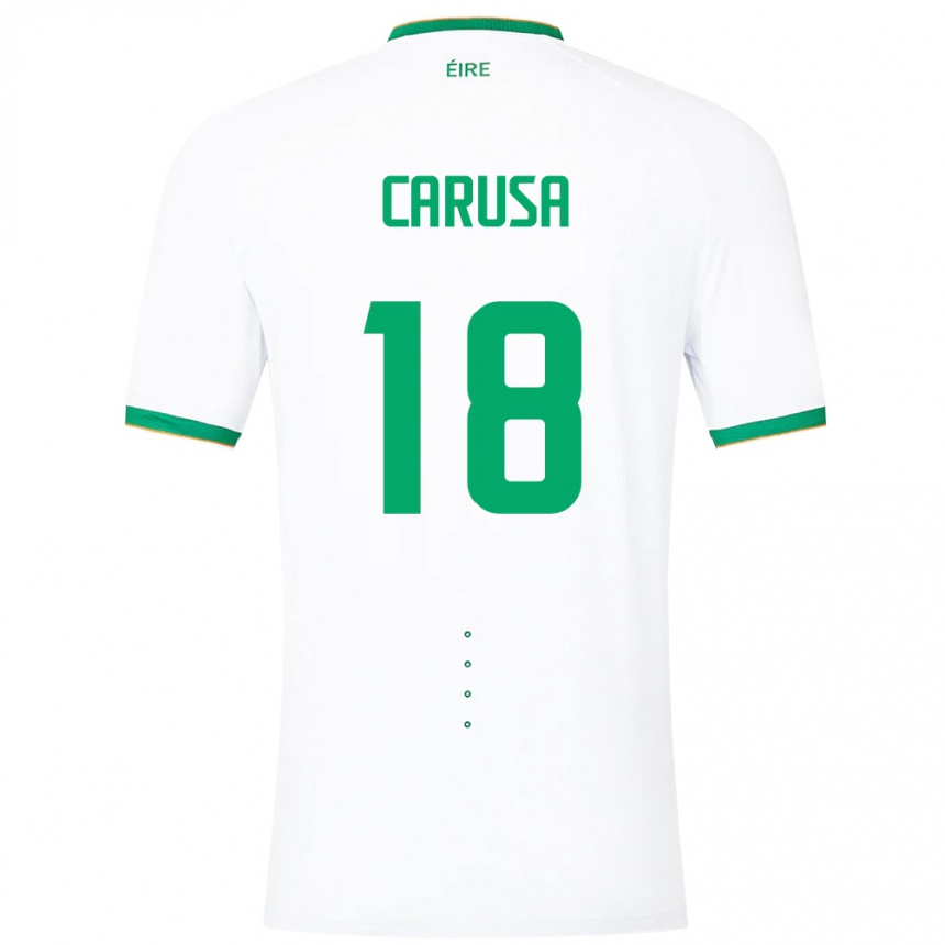 Men Football Ireland Kyra Carusa #18 White Away Jersey 24-26 T-Shirt