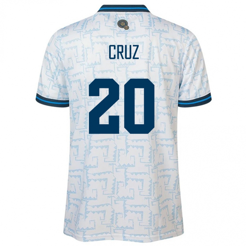 Men Football El Salvador Jorge Cruz #20 White Away Jersey 24-26 T-Shirt