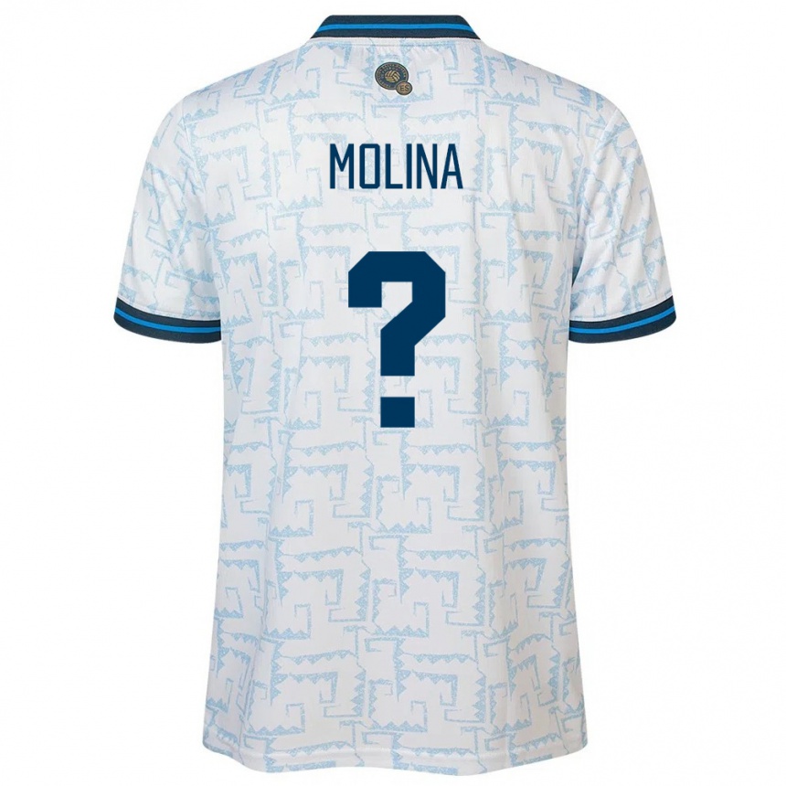 Men Football El Salvador William Molina #0 White Away Jersey 24-26 T-Shirt