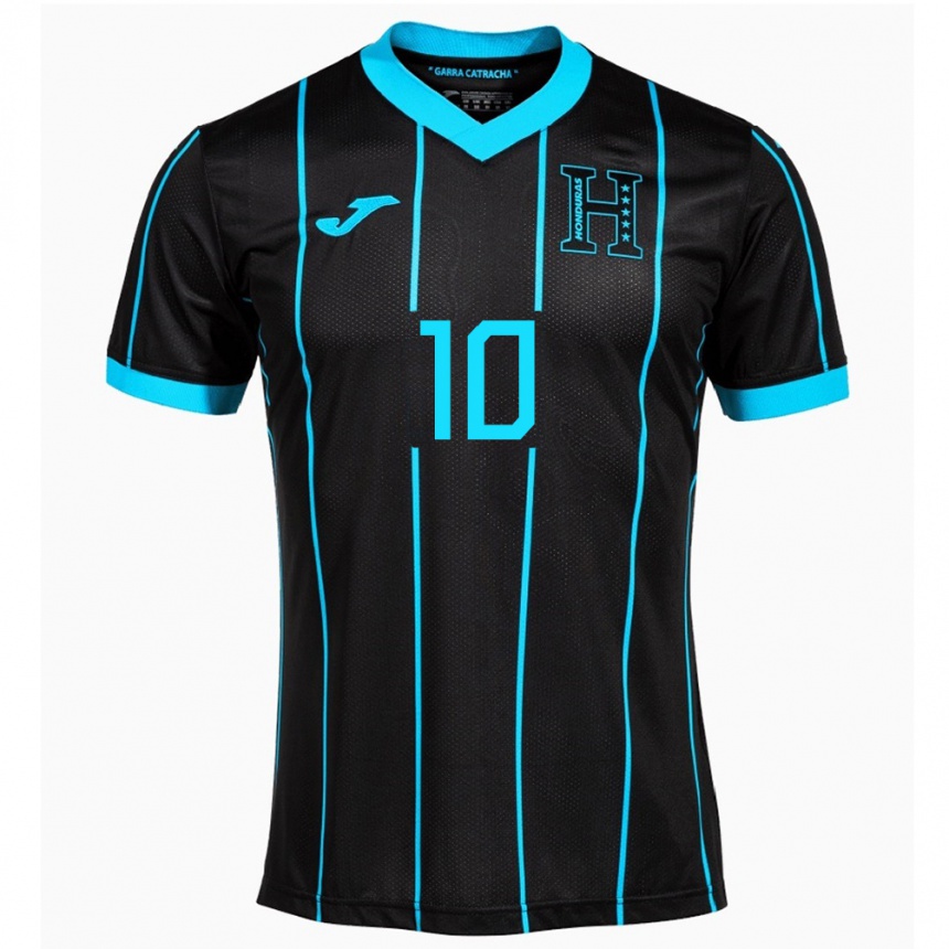 Men Football Honduras Roberto Osorto #10 Black Away Jersey 24-26 T-Shirt