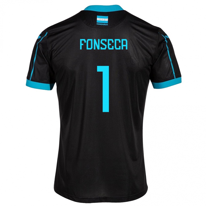 Men Football Honduras Harold Fonseca #1 Black Away Jersey 24-26 T-Shirt