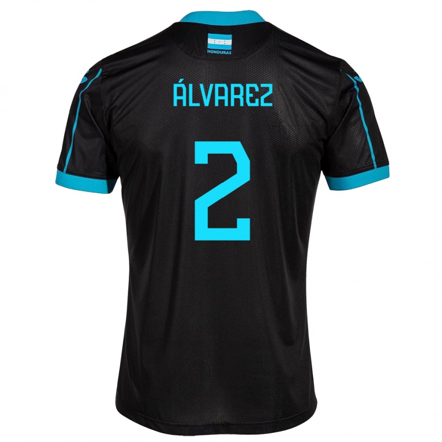 Men Football Honduras Kevin Álvarez #2 Black Away Jersey 24-26 T-Shirt