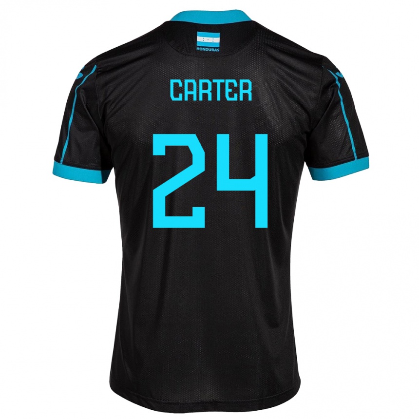 Men Football Honduras Daniel Carter #24 Black Away Jersey 24-26 T-Shirt