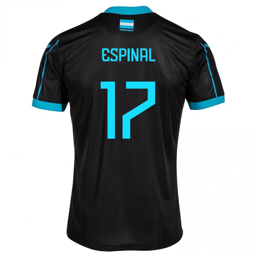 Men Football Honduras Johana Espinal #17 Black Away Jersey 24-26 T-Shirt
