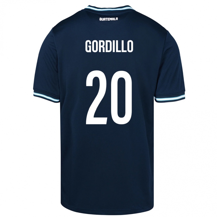 Men Football Guatemala Gerardo Gordillo #20 Blue Away Jersey 24-26 T-Shirt