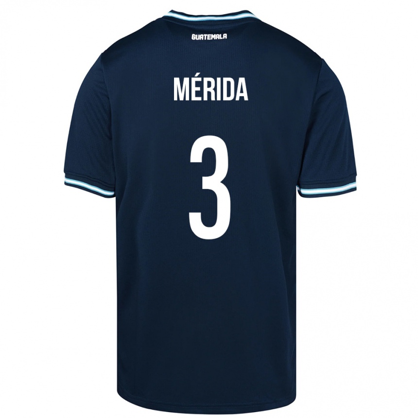 Men Football Guatemala Daniel Mérida #3 Blue Away Jersey 24-26 T-Shirt