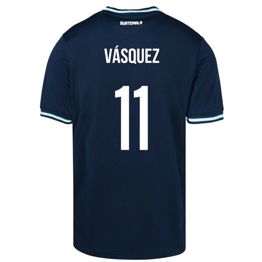 Men Football Guatemala Gabino Vásquez #11 Blue Away Jersey 24-26 T-Shirt