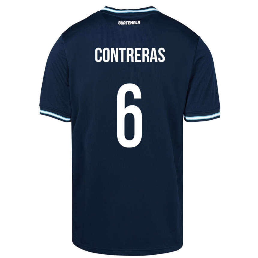 Men Football Guatemala María Contreras #6 Blue Away Jersey 24-26 T-Shirt