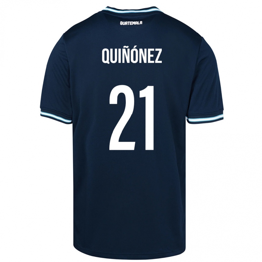 Men Football Guatemala Andrea Quiñónez #21 Blue Away Jersey 24-26 T-Shirt