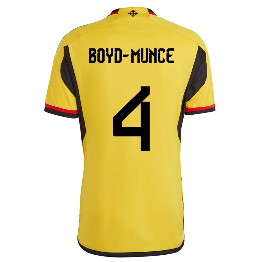 Men Football Northern Ireland Caolan Boyd-Munce #4 White Away Jersey 24-26 T-Shirt