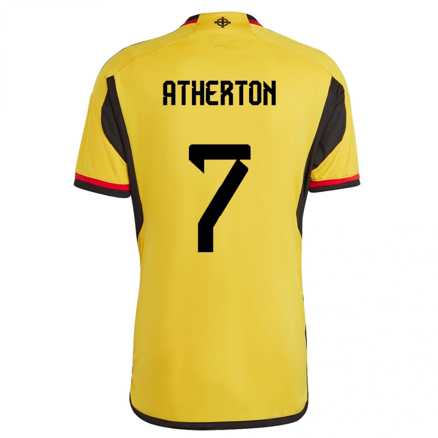 Men Football Northern Ireland Chris Atherton #7 White Away Jersey 24-26 T-Shirt